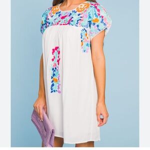 Buddy Love EMMALINE EMBROIDERED DRESS, IVORY Size M New!